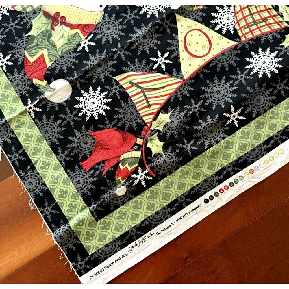 Steele Creek Studio Peace and Joy Christmas Quilt Panel Fabric Snowman CP50693